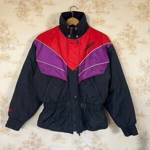 Vintage 90s Yamaha Sportswear Snowmobile Jacket | Color Block | Women's Small